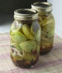 Sweet Cucumber and Green Tomatoes Pickles